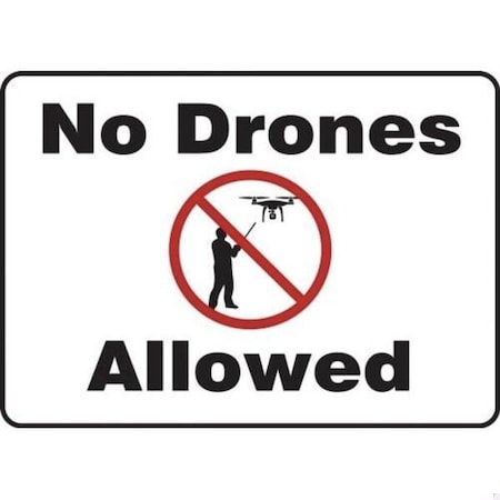 Accuform SAFETY SIGN NO DRONES ALLOWED 10 in  X 14 in MDRN501VP
